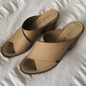 Chinese Laundry Nude Leather Mules